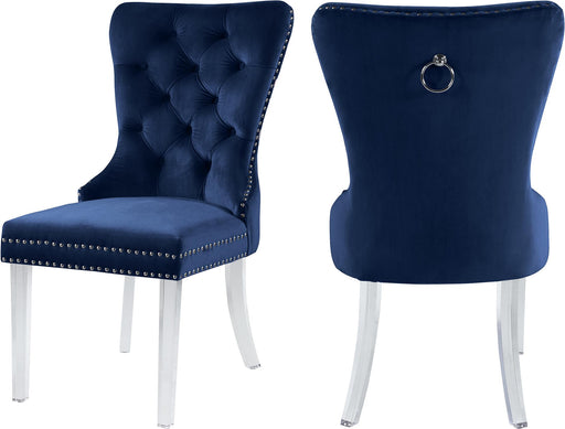 Miley Navy Velvet Dining Chair - Furniture Stars (Chicago, IL)