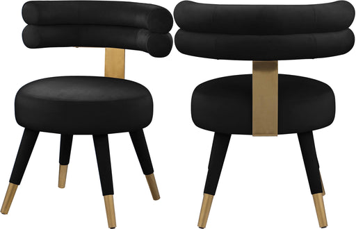 Fitzroy Black Velvet Dining Chair - Furniture Stars (Chicago, IL)