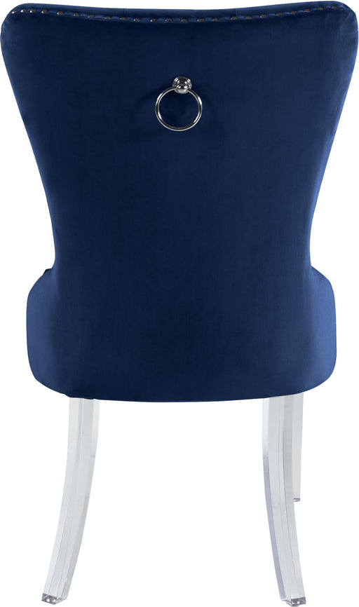 Miley Navy Velvet Dining Chair - Furniture Stars (Chicago, IL)