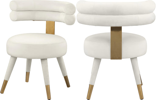 Fitzroy Cream Velvet Dining Chair - Furniture Stars (Chicago, IL)