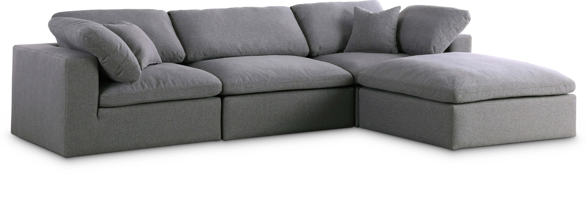 Serene Grey Linen Fabric Deluxe Cloud Modular Sectional - Furniture Stars (Chicago, IL)