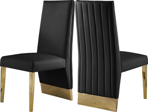 Porsha Black Faux Leather Dining Chair - Furniture Stars (Chicago, IL)