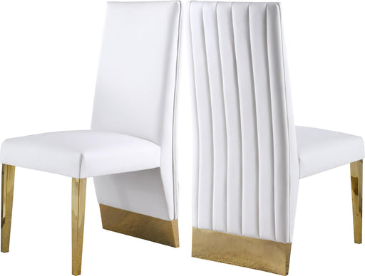 Porsha White Faux Leather Dining Chair - Furniture Stars (Chicago, IL)
