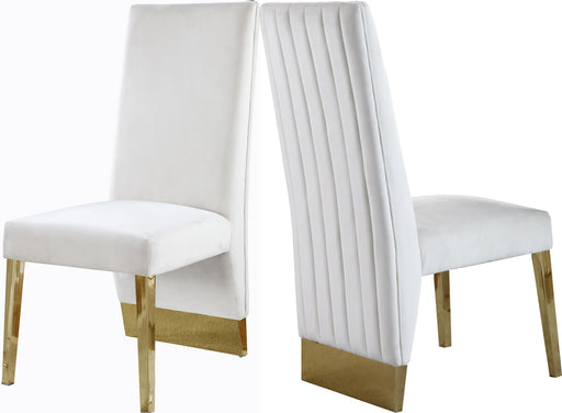 Porsha Cream Velvet Dining Chair - Furniture Stars (Chicago, IL)