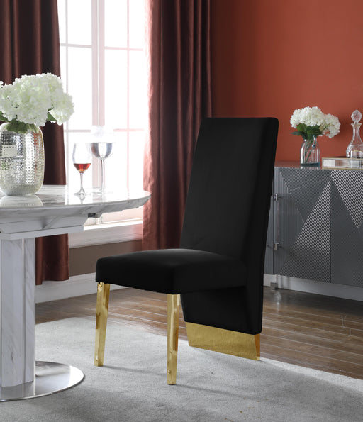 Porsha Black Velvet Dining Chair - Furniture Stars (Chicago, IL)