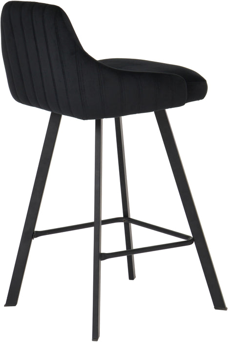 Viviene Black Velvet Stool - Furniture Stars (Chicago, IL)