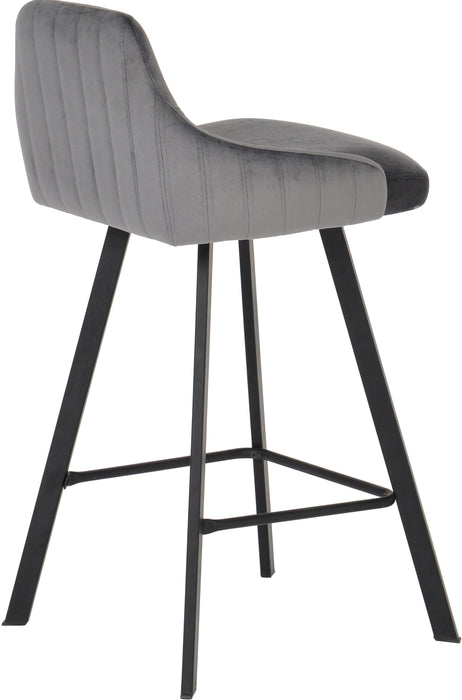 Viviene Grey Velvet Stool - Furniture Stars (Chicago, IL)