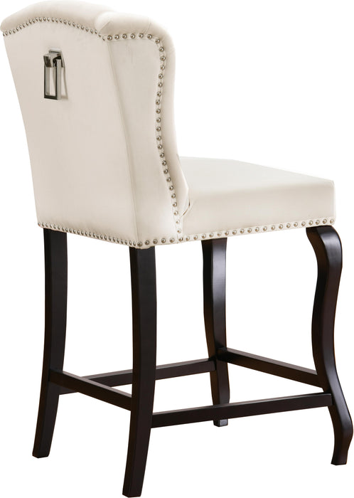 Suri Cream Velvet Stool - Furniture Stars (Chicago, IL)
