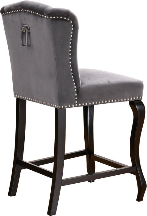 Suri Grey Velvet Stool - Furniture Stars (Chicago, IL)