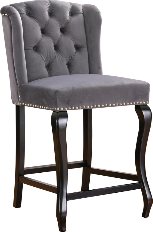 Suri Grey Velvet Stool - Furniture Stars (Chicago, IL)