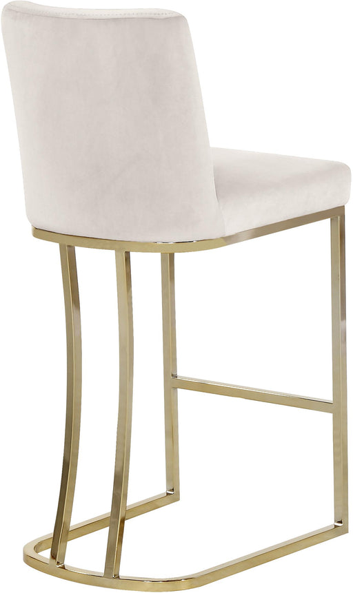 Heidi Cream Velvet Stool - Furniture Stars (Chicago, IL)