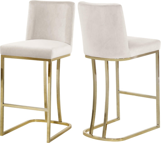 Heidi Cream Velvet Stool - Furniture Stars (Chicago, IL)
