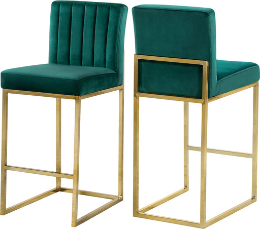 Giselle Green Velvet Stool - Furniture Stars (Chicago, IL)