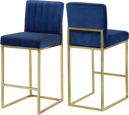 Giselle Navy Velvet Stool - Furniture Stars (Chicago, IL)