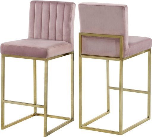 Giselle Pink Velvet Stool - Furniture Stars (Chicago, IL)