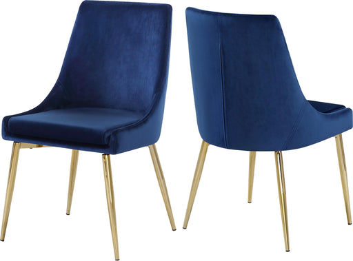 Karina Navy Velvet Dining Chair - Furniture Stars (Chicago, IL)
