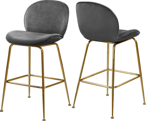 Paris Grey Velvet Stool - Furniture Stars (Chicago, IL)