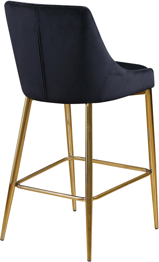 Karina Black Velvet Stool - Furniture Stars (Chicago, IL)