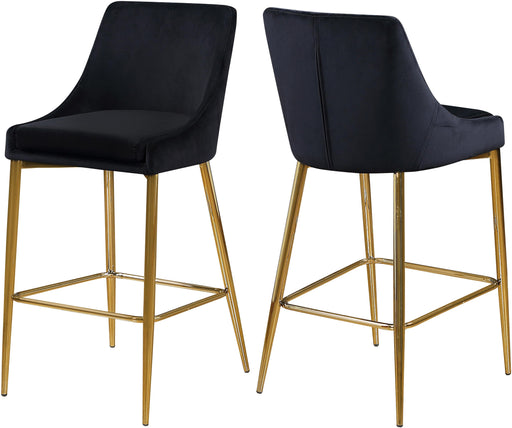 Karina Black Velvet Stool - Furniture Stars (Chicago, IL)