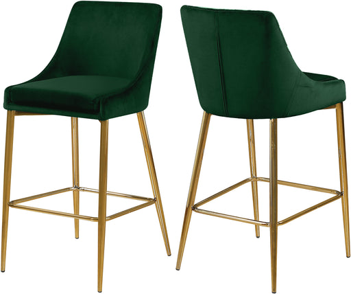 Karina Green Velvet Stool - Furniture Stars (Chicago, IL)