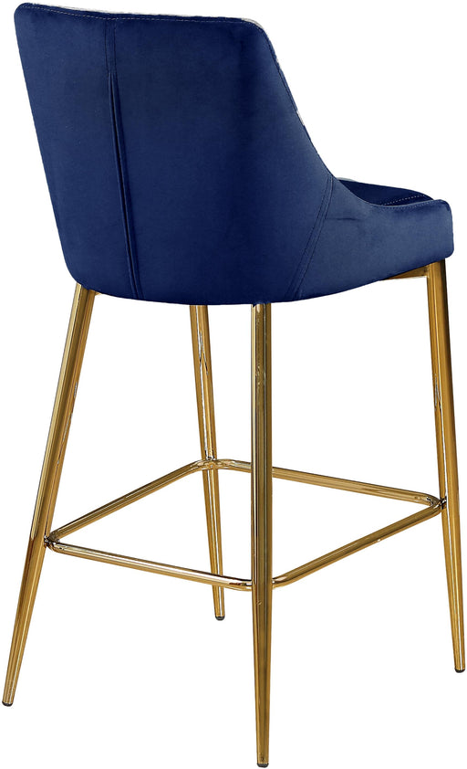 Karina Navy Velvet Stool - Furniture Stars (Chicago, IL)