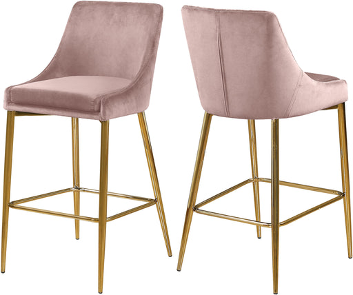Karina Pink Velvet Stool - Furniture Stars (Chicago, IL)
