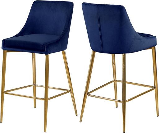 Karina Navy Velvet Stool - Furniture Stars (Chicago, IL)
