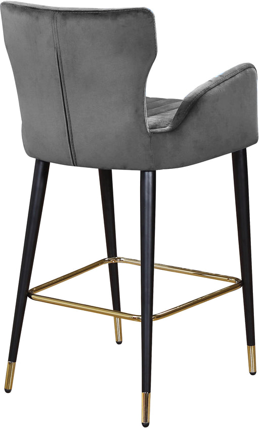 Luxe Grey Velvet Stool - Furniture Stars (Chicago, IL)