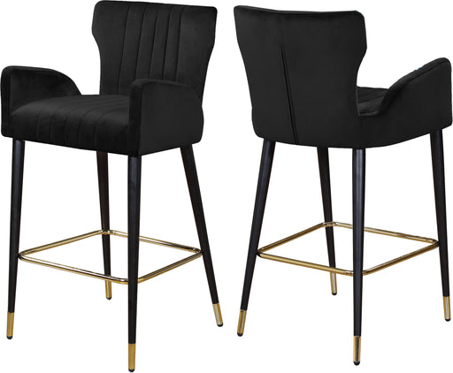 Luxe Black Velvet Stool - Furniture Stars (Chicago, IL)