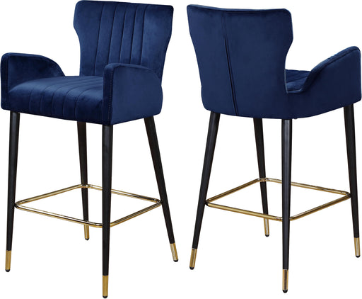 Luxe Navy Velvet Stool - Furniture Stars (Chicago, IL)