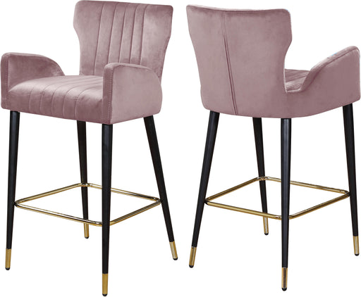 Luxe Pink Velvet Stool - Furniture Stars (Chicago, IL)