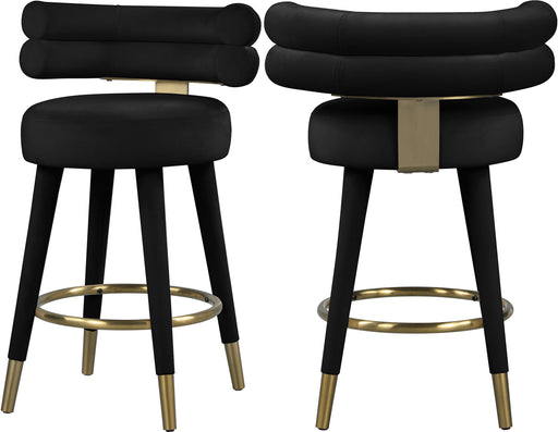 Fitzroy Black Velvet Counter Stool - Furniture Stars (Chicago, IL)