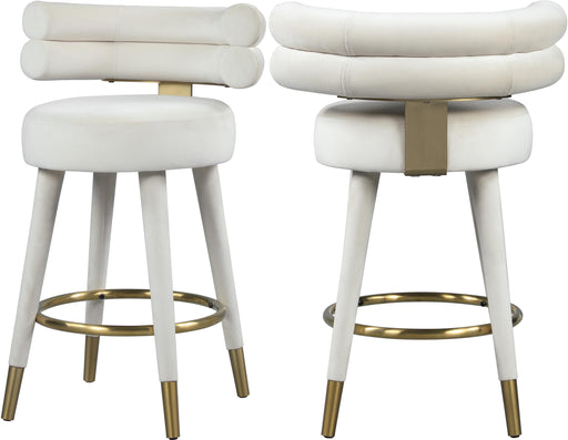 Fitzroy Cream Velvet Counter Stool - Furniture Stars (Chicago, IL)