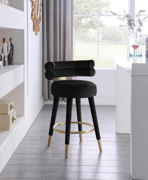Fitzroy Black Velvet Counter Stool - Furniture Stars (Chicago, IL)