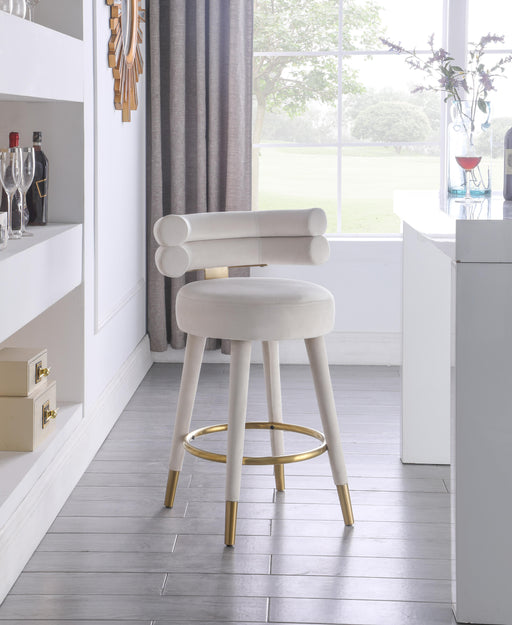 Fitzroy Cream Velvet Counter Stool - Furniture Stars (Chicago, IL)
