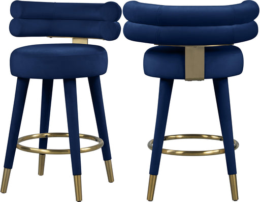 Fitzroy Navy Velvet Counter Stool - Furniture Stars (Chicago, IL)