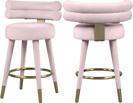 Fitzroy Pink Velvet Counter Stool - Furniture Stars (Chicago, IL)