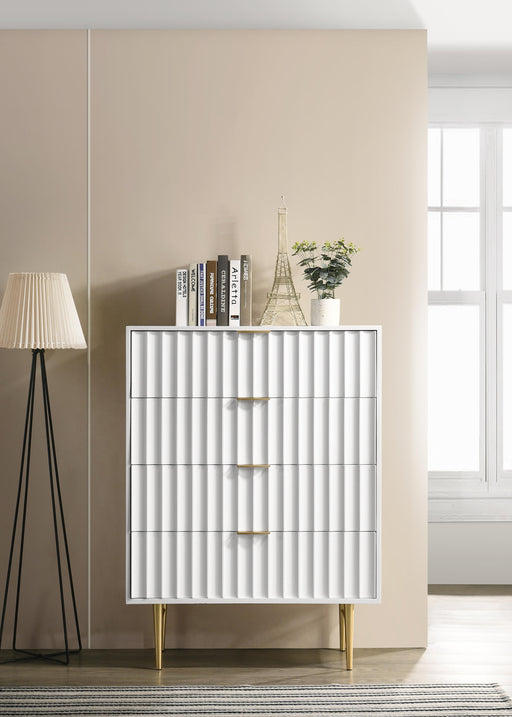 Modernist White Gloss Chest - Furniture Stars (Chicago, IL)