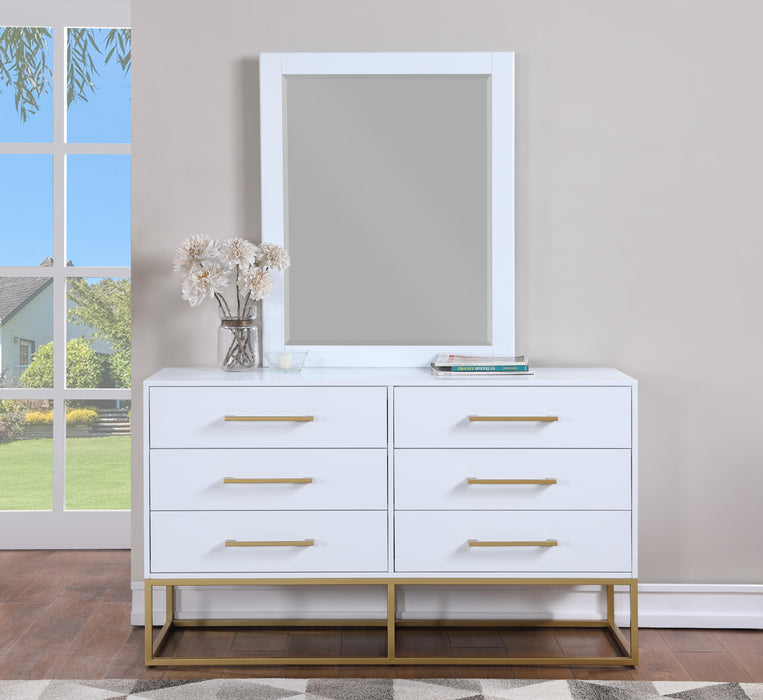 Maxine White / Gold Mirror - Furniture Stars (Chicago, IL)