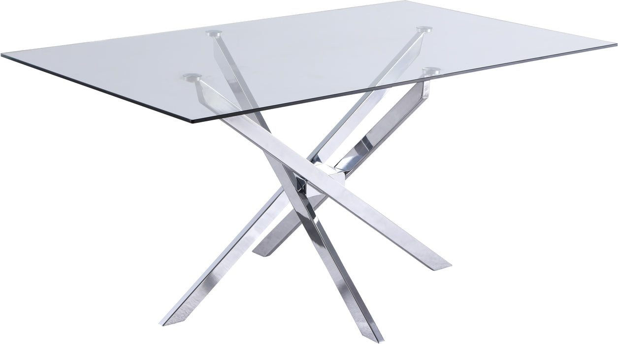 Xander Chrome Dining Table - Furniture Stars (Chicago, IL)