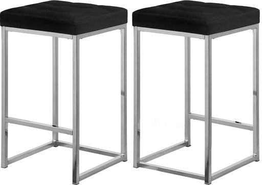 Nicola Black Velvet Stool - Furniture Stars (Chicago, IL)