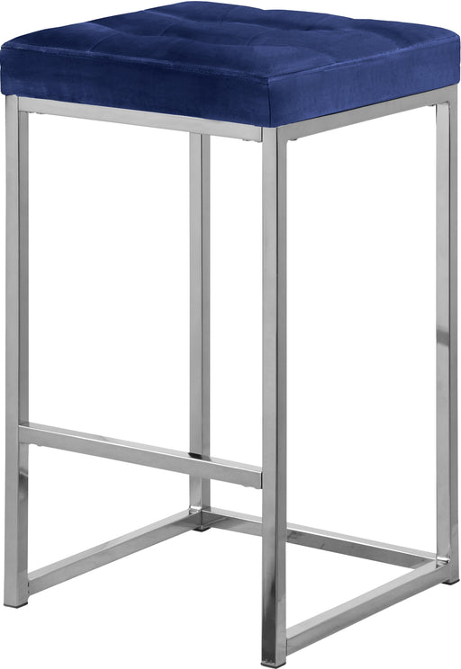 Nicola Navy Velvet Stool - Furniture Stars (Chicago, IL)