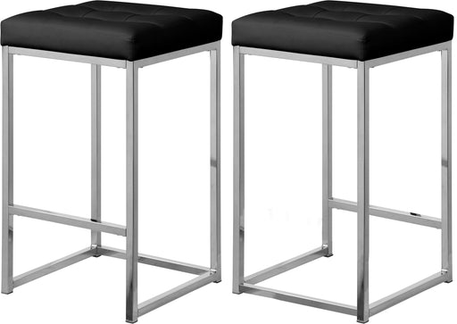 Nicola Black Faux Leather Stool - Furniture Stars (Chicago, IL)