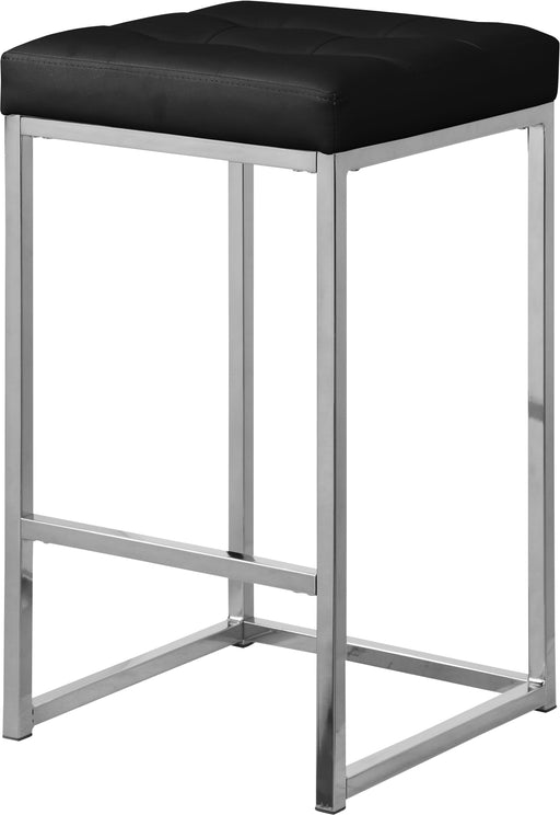 Nicola Black Faux Leather Stool - Furniture Stars (Chicago, IL)