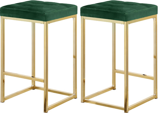 Nicola Green Velvet Stool - Furniture Stars (Chicago, IL)