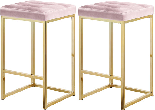 Nicola Pink Velvet Stool - Furniture Stars (Chicago, IL)