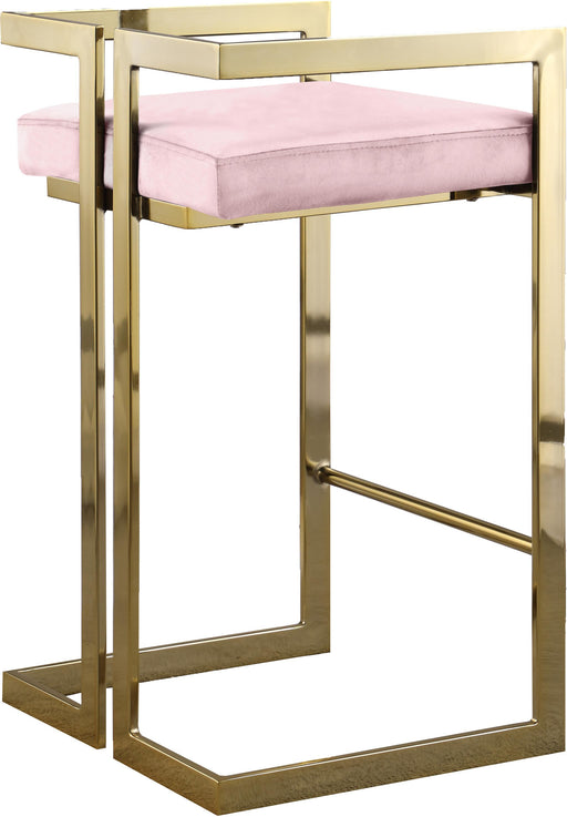 Ezra Pink Velvet Stool - Furniture Stars (Chicago, IL)