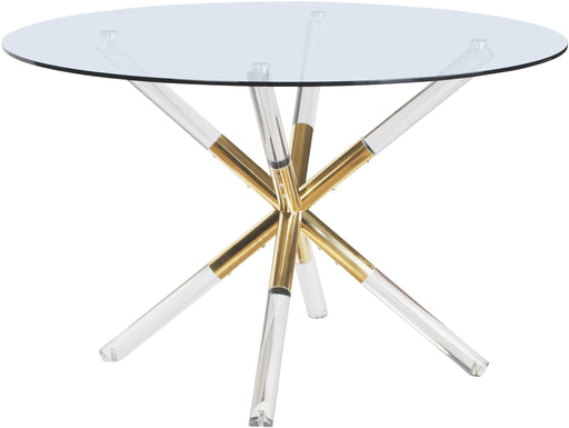 Mercury Acrylic/Gold Dining Table - Furniture Stars (Chicago, IL)