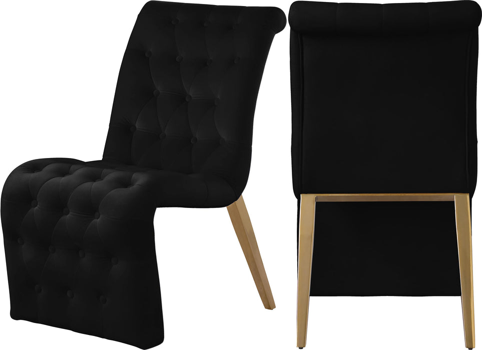 Curve Black Velvet Dining Chair - Furniture Stars (Chicago, IL)