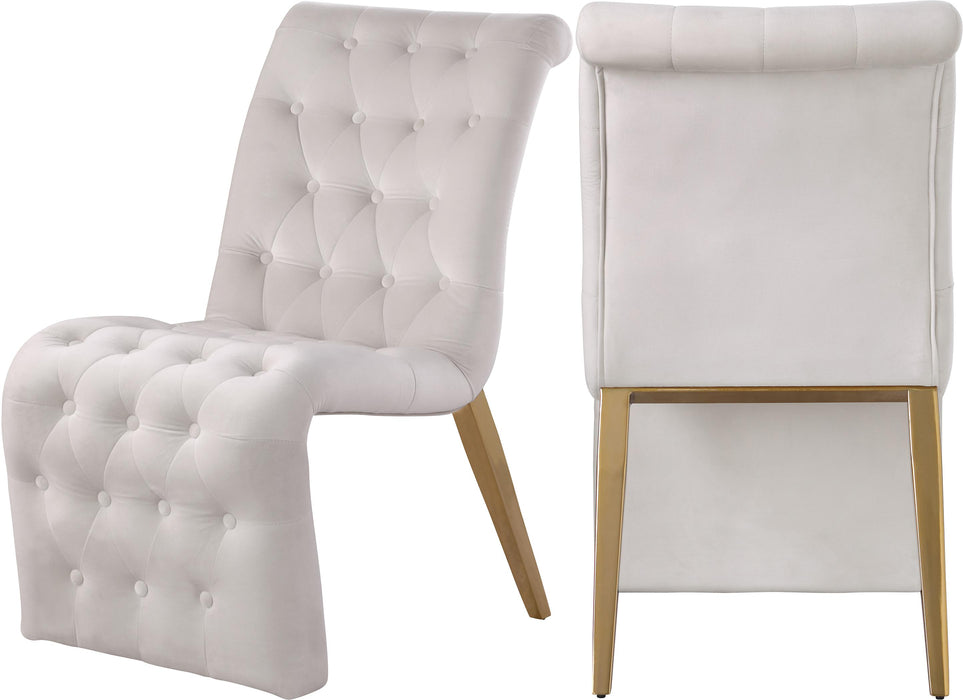 Curve Cream Velvet Dining Chair - Furniture Stars (Chicago, IL)